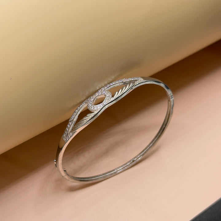 Minimal Designer 92.5 Silver Kada with Textured Finish