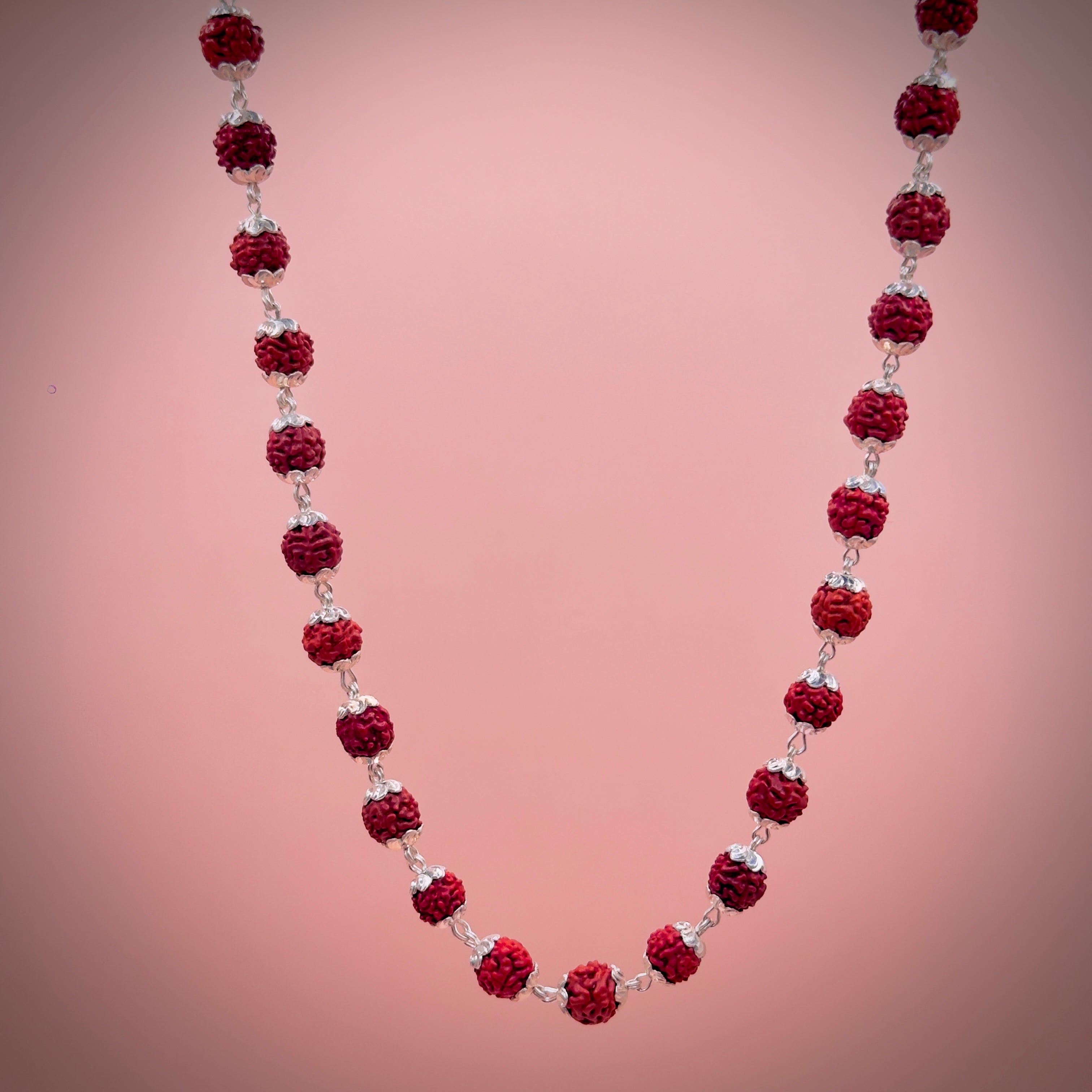 Handcrafted Silver Rudraksha Mala