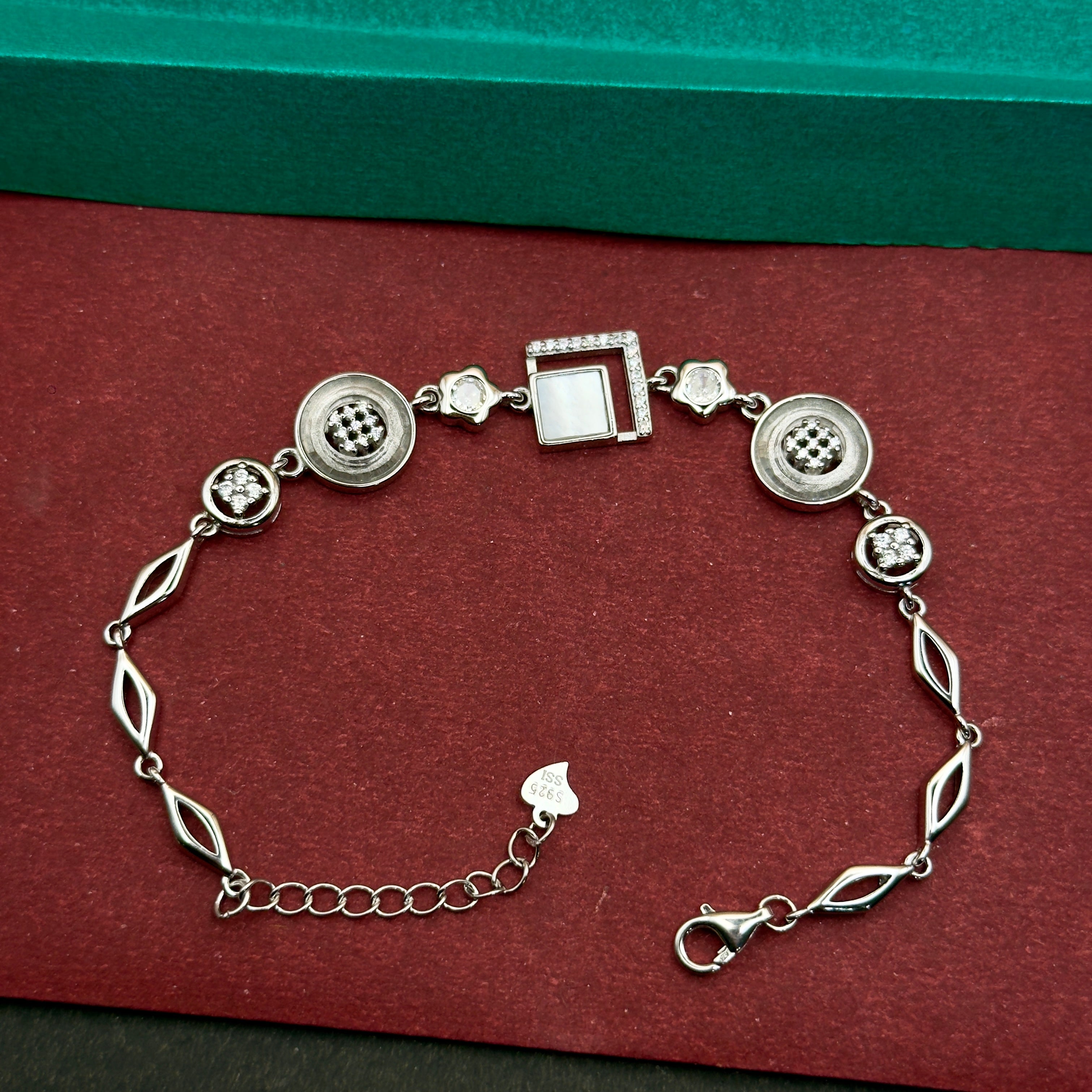925 Silver Modern Art Pattern Bracelet