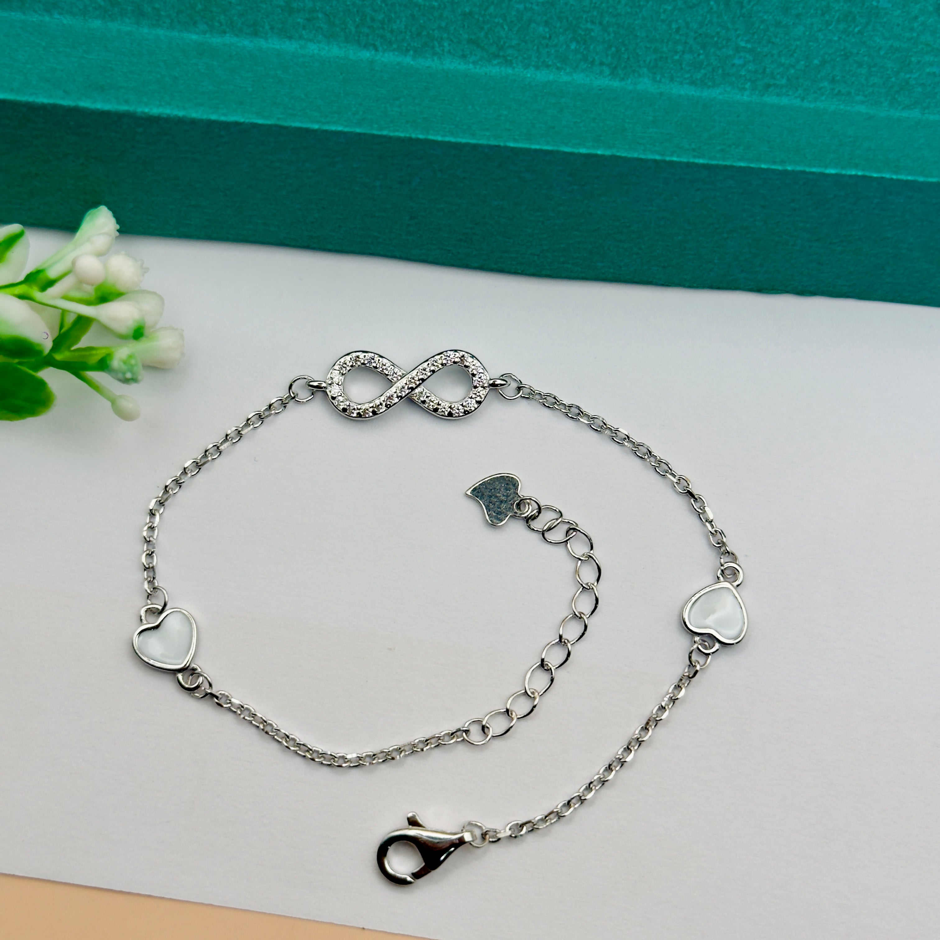 Elegant 925 Sterling Silver Infinity Love Bracelet