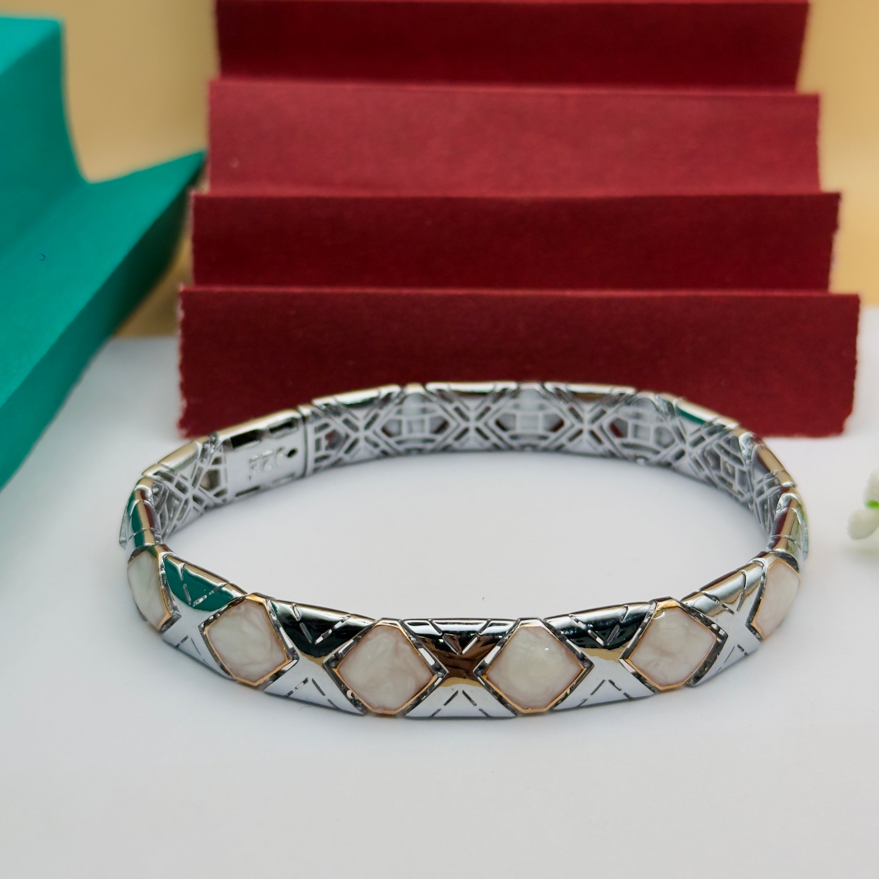 Mother of Pearl & Silver Designer Bracelet