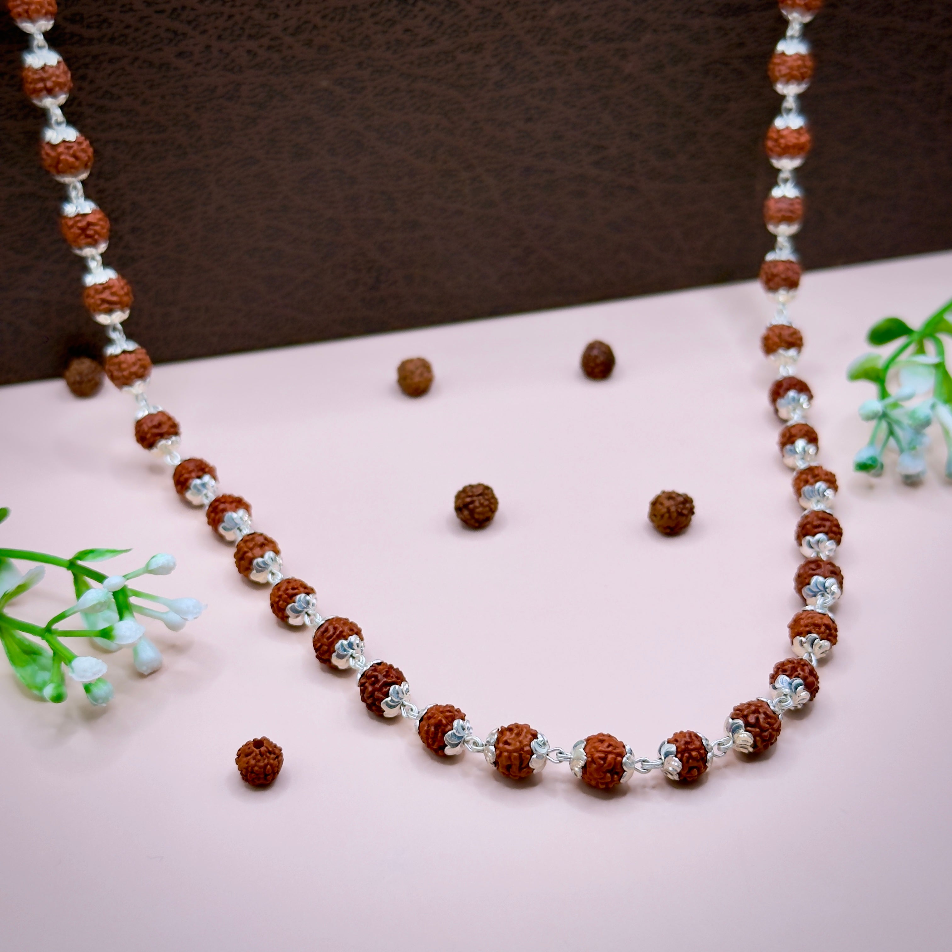 Handcrafted Silver Rudraksha Mala