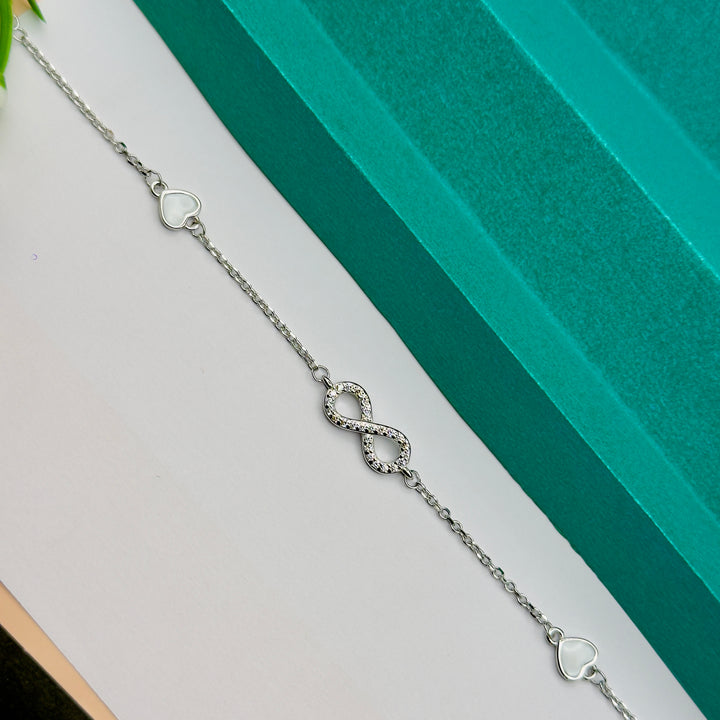 Elegant 925 Sterling Silver Infinity Love Bracelet