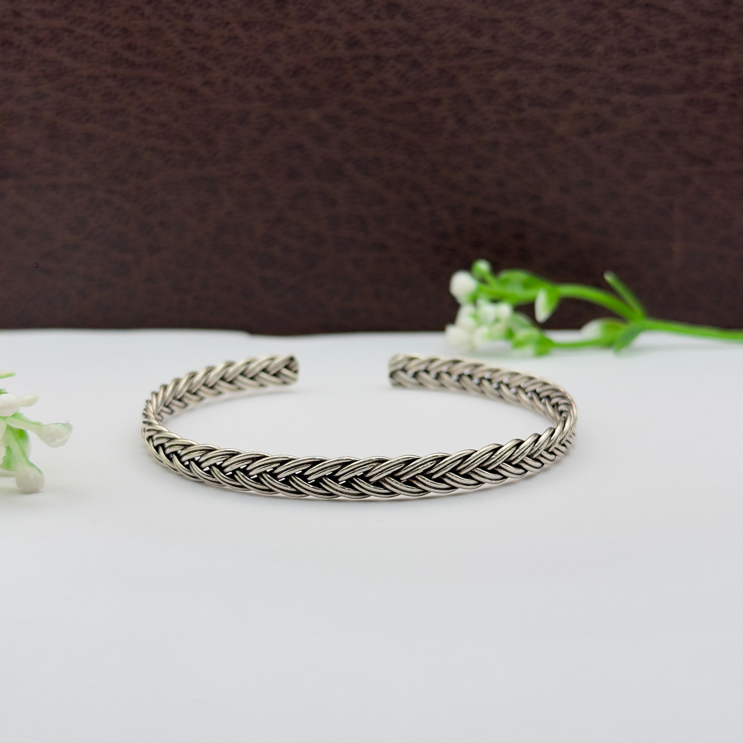 Handcrafted Braided 925 Silver Kada