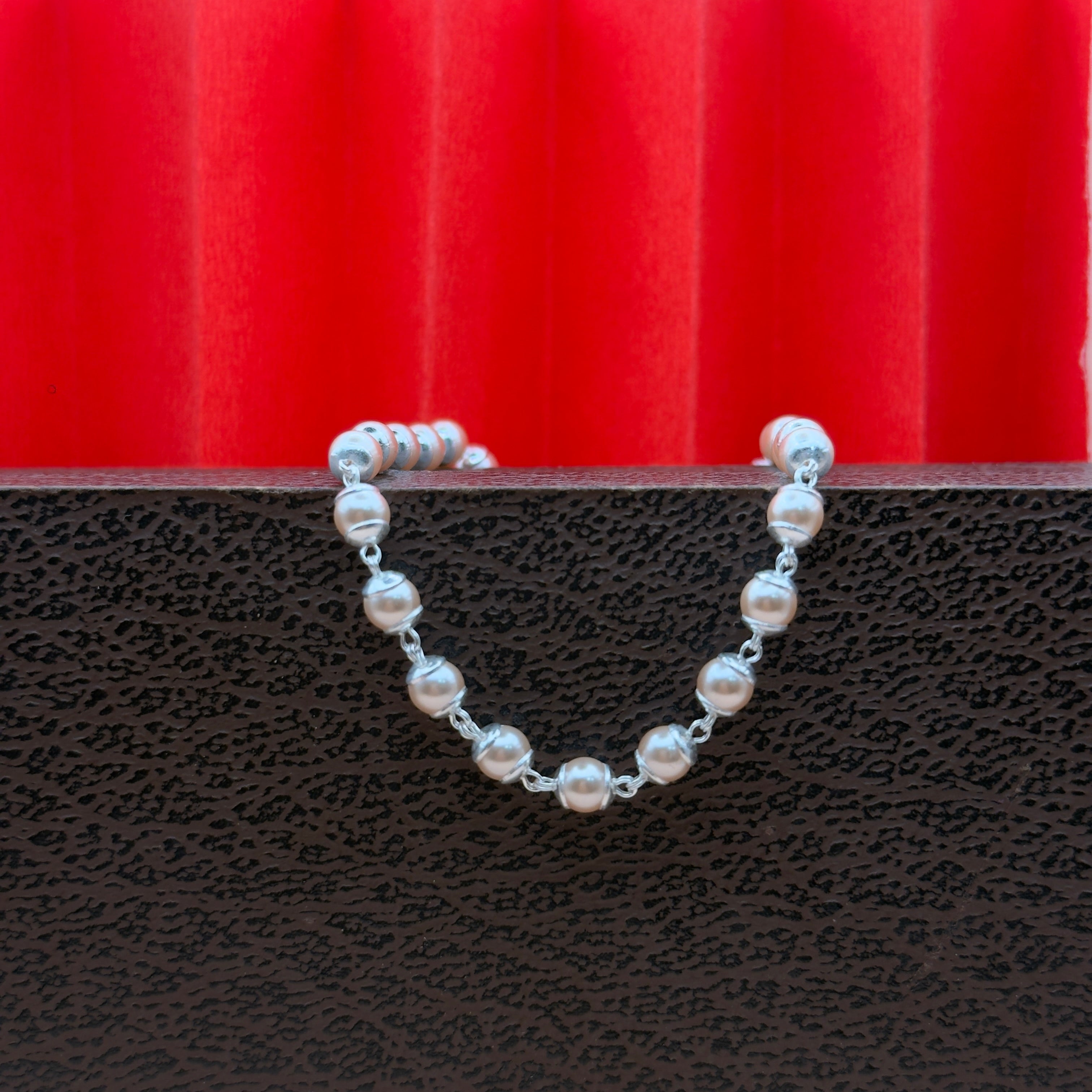 Elegant Golden Pearl 925 Silver Bracelet | Handcrafted Classic Design
