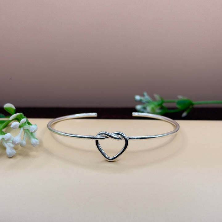 Handmade Knot Design 925 Silver Open Cuff Bracelet