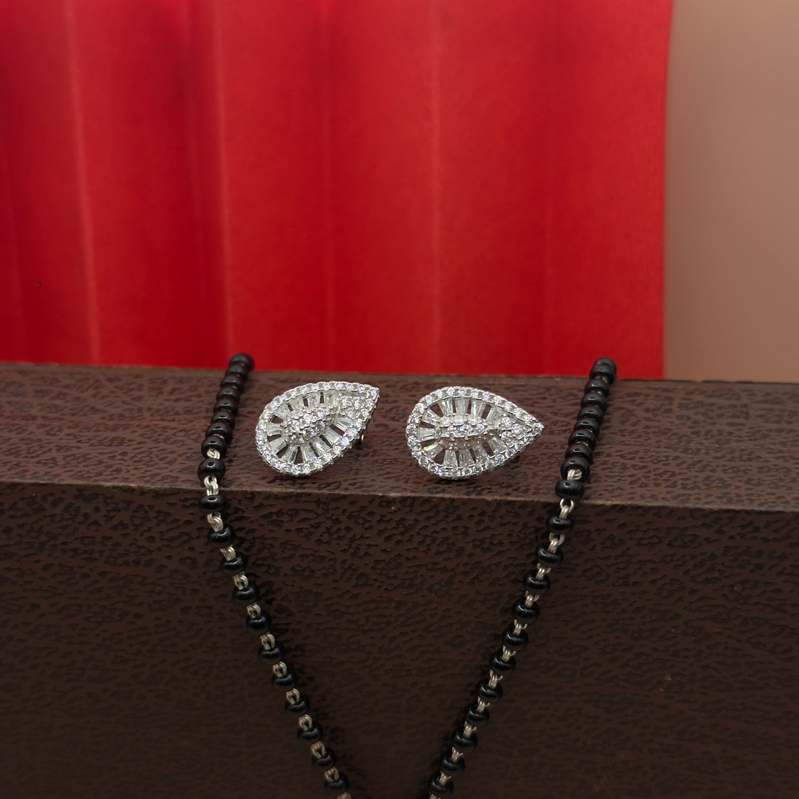Elegant Teardrop CZ Silver Mangalsutra