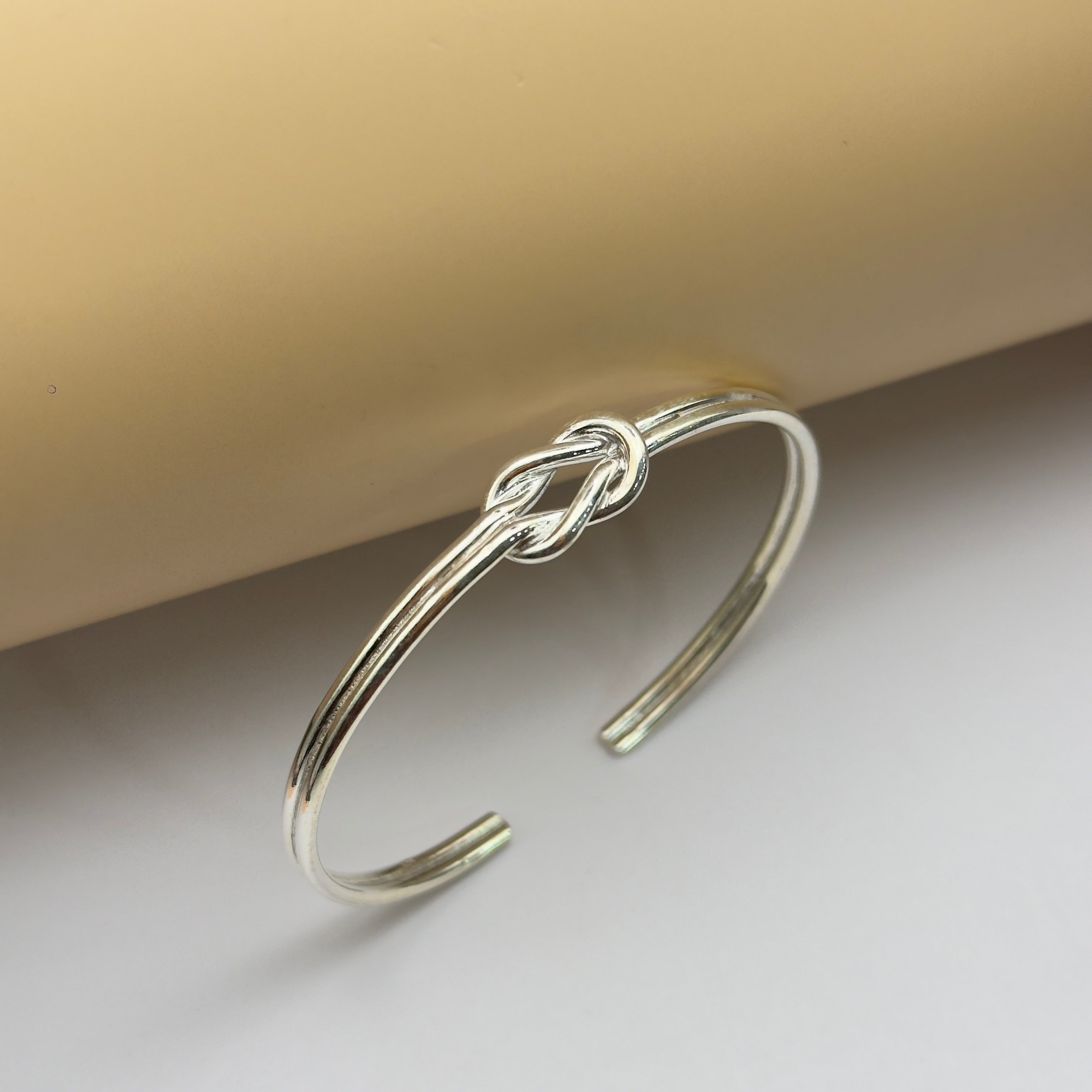 Elegant 925 Silver Knot Cuff Bracelet | Minimal Handcrafted Design