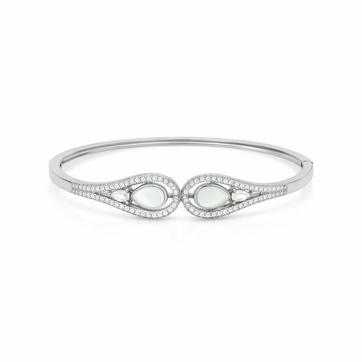 Grace Teardrop MOP Silver Kada | Minimal Luxury Design