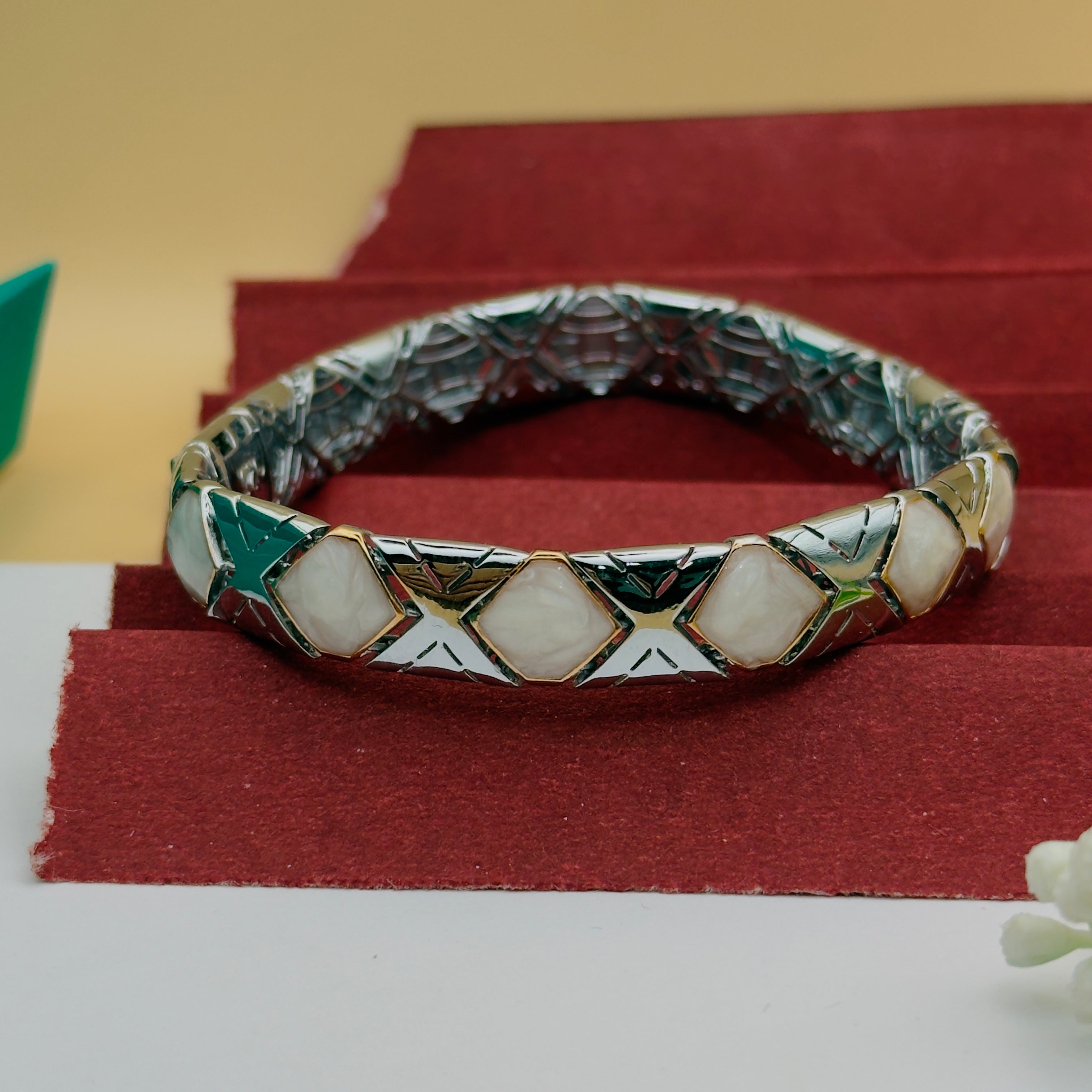 Mother of Pearl & Silver Designer Bracelet