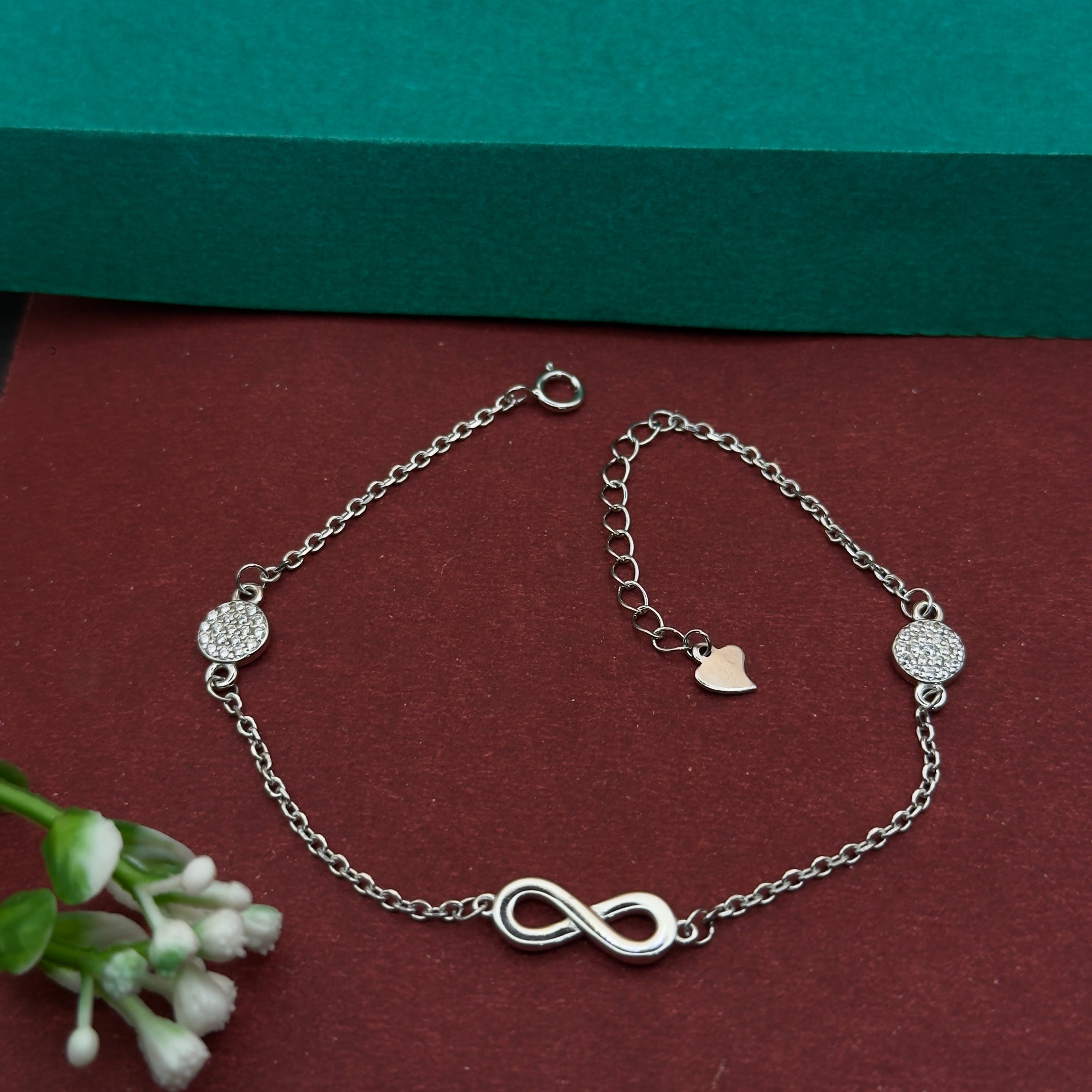 925 Silver Infinity Charm Bracelet