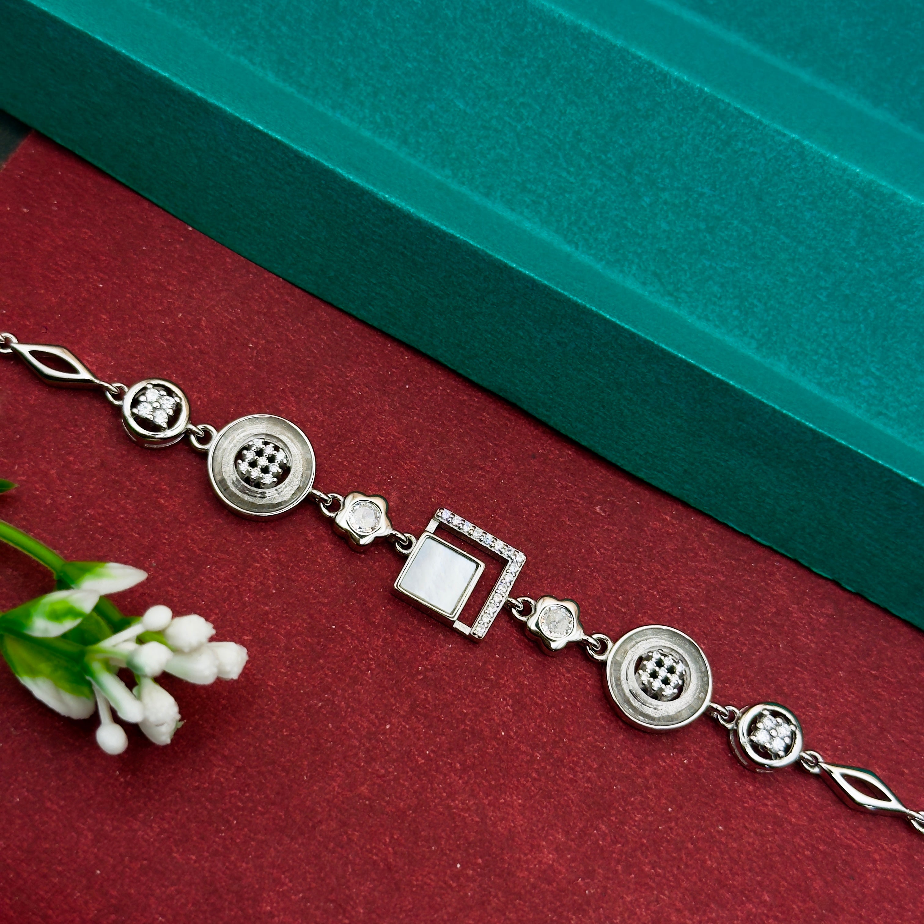 925 Silver Modern Art Pattern Bracelet