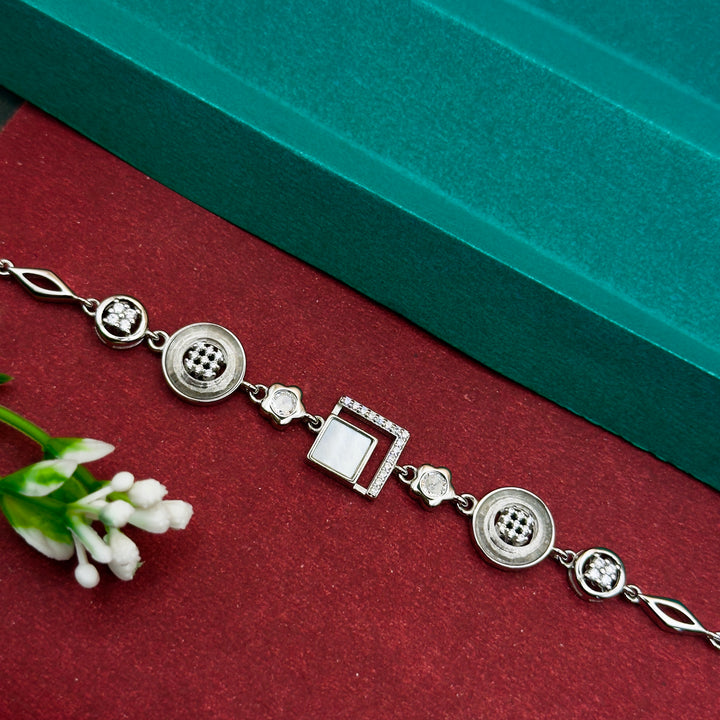 925 Silver Modern Art Pattern Bracelet