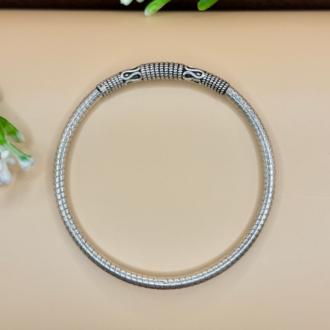 Elegant Antique Finish 92.5 Silver Kada for Women