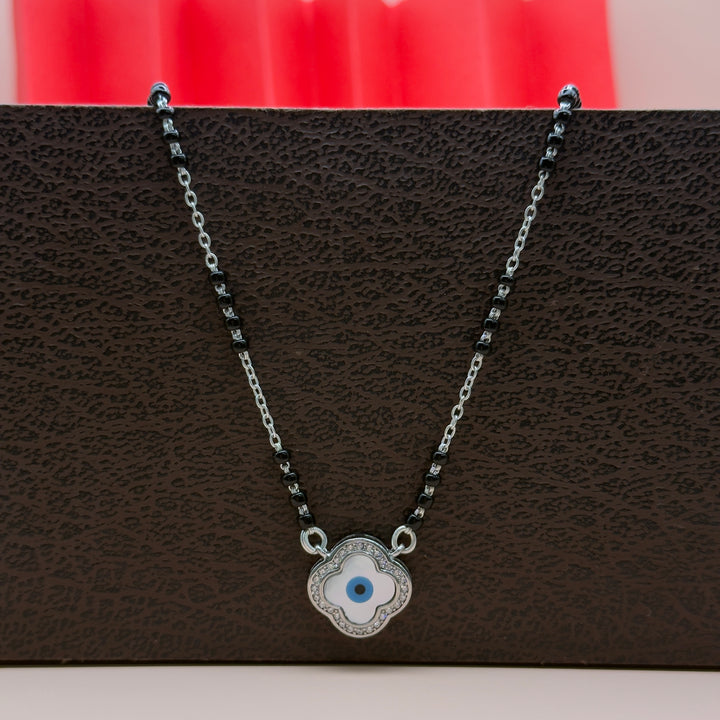 925 Silver Evil Eye Mangalsutra – Black Beads Chain