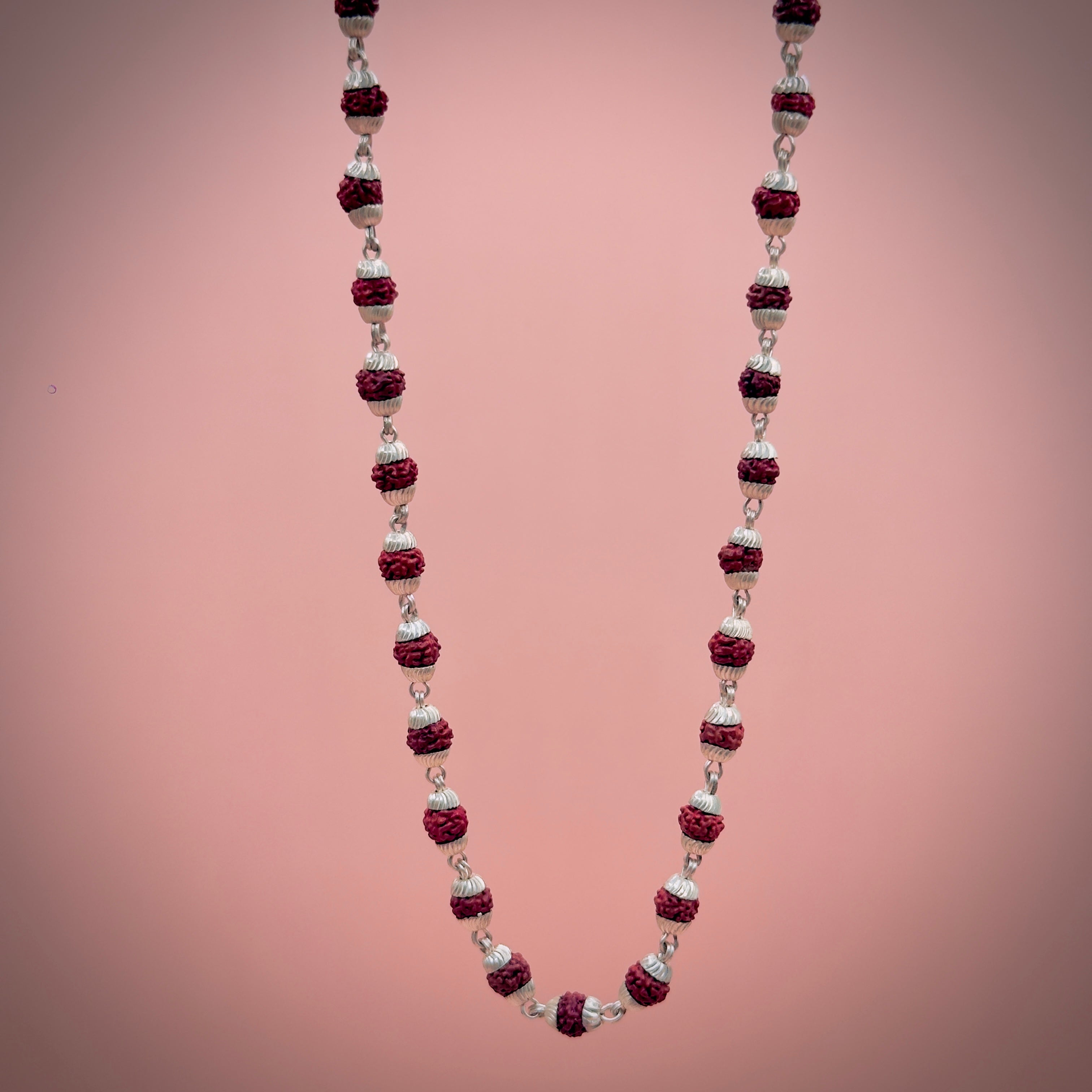 Handcrafted Silver Rudraksha Mala