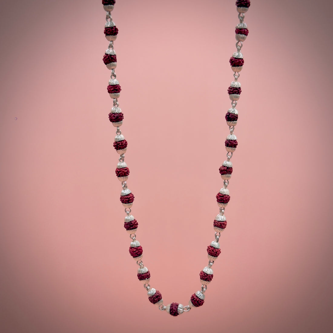 Handcrafted Silver Rudraksha Mala