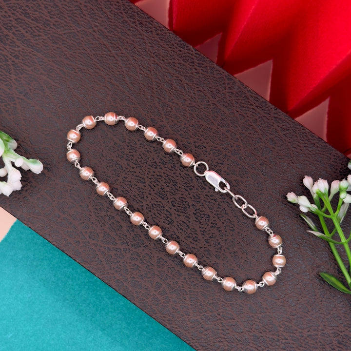 Elegant Golden Pearl 925 Silver Bracelet | Handcrafted Classic Design