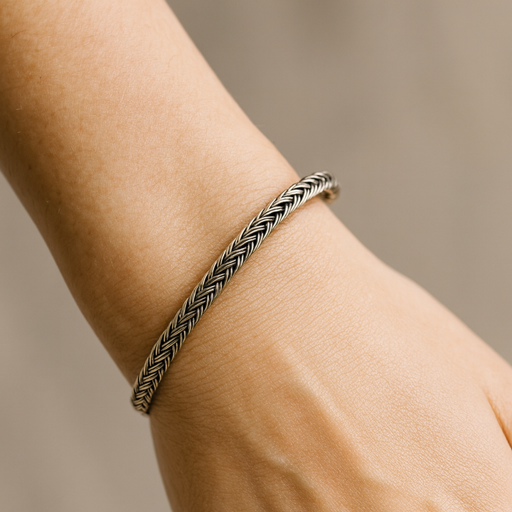 Handcrafted Braided 925 Silver Kada